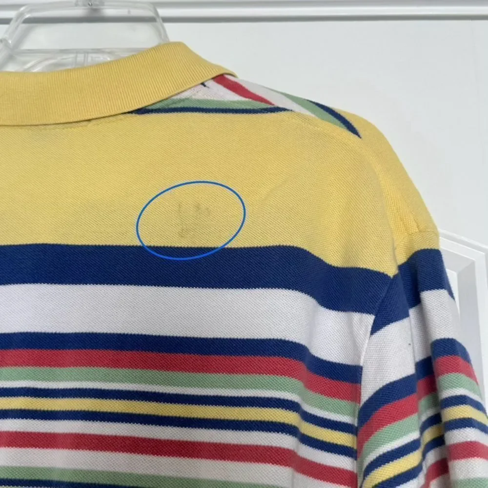 Vtg 90s Y2K Polo Ralph Lauren Short Sleeve Shirt Striped Color Block Large Retro